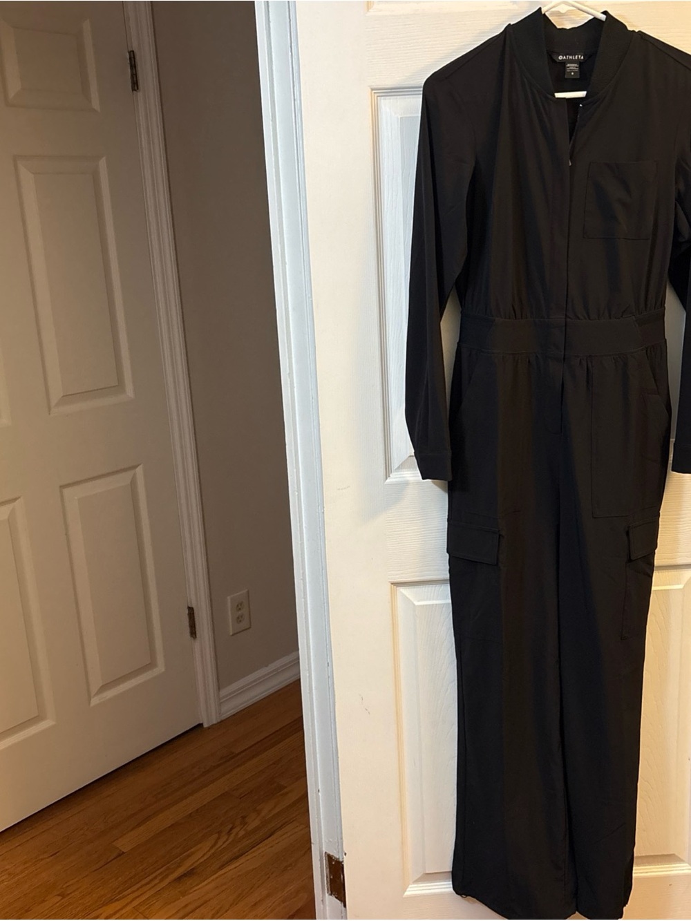 Athleta Black Full-Zip Active Jumpsuit